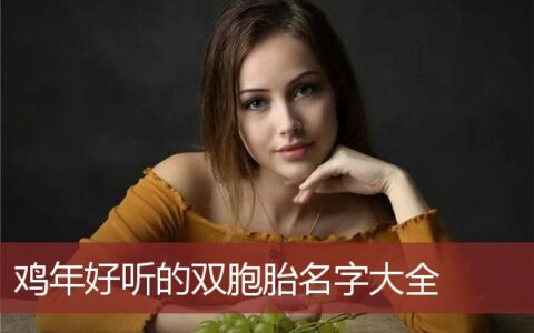 鸡年好听的双胞胎名字大全