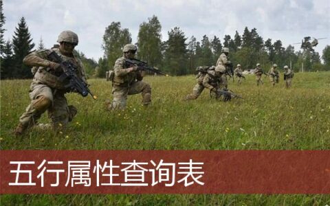 五行属性查询表